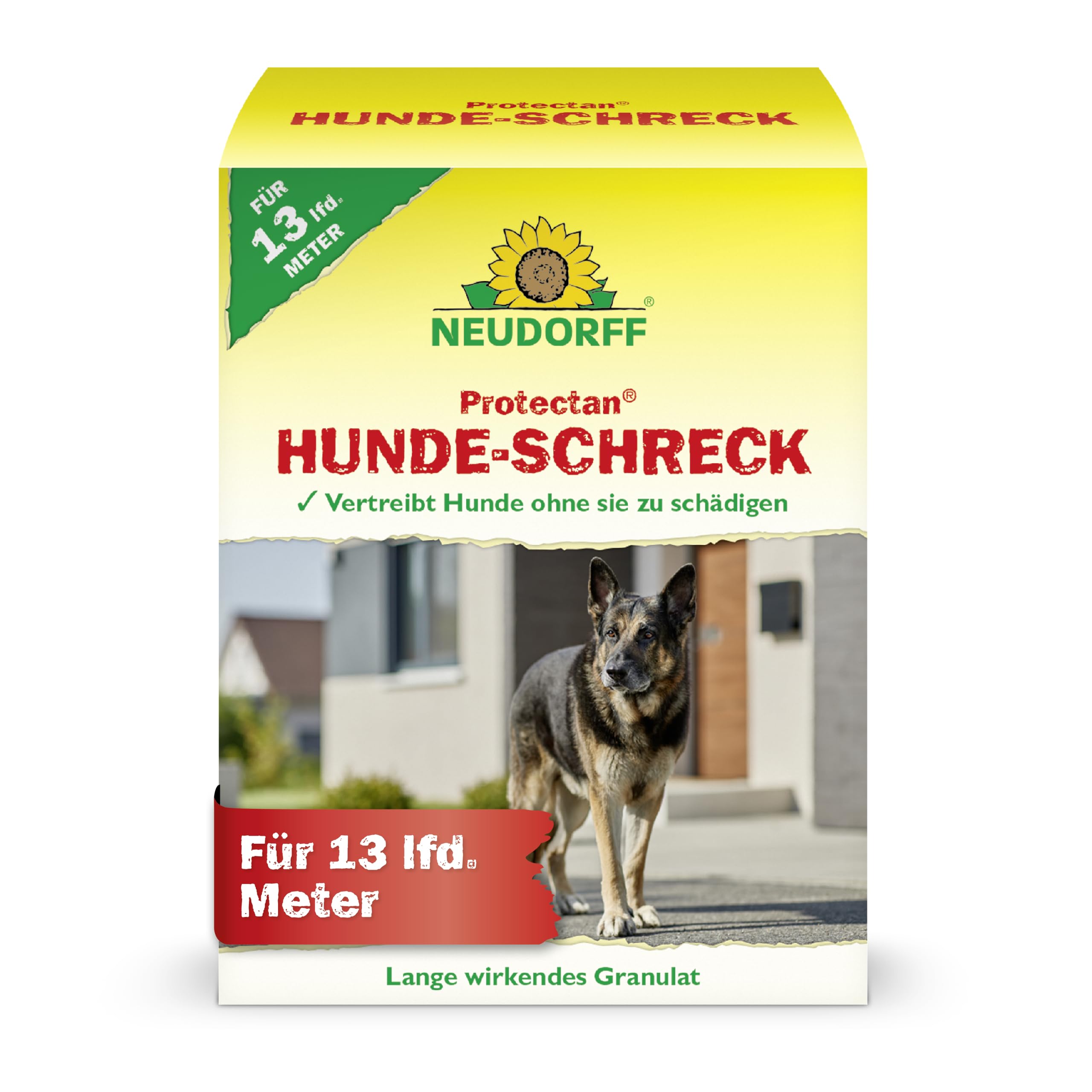 Neudorff Protectan Hunde-Schreck – Vertreibt Hunde langanhaltend, ohne ihnen zu schaden und schützt so vor Verunreinigungen für 13 lfd. Meter, 200 g