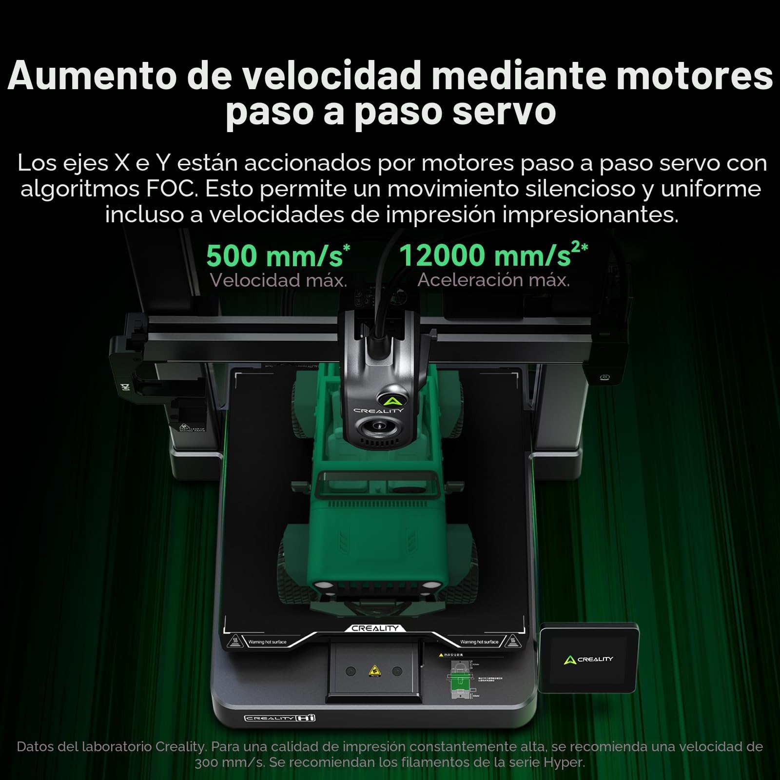 Creality Hi Combo (A) Impresora 3D, impresión Multicolor CFS, nivelación automática, Alta Velocidad de 500 mm/s, Lectura automática de filamento, preensamblado al 95%, 260 x 260 x 300 mm