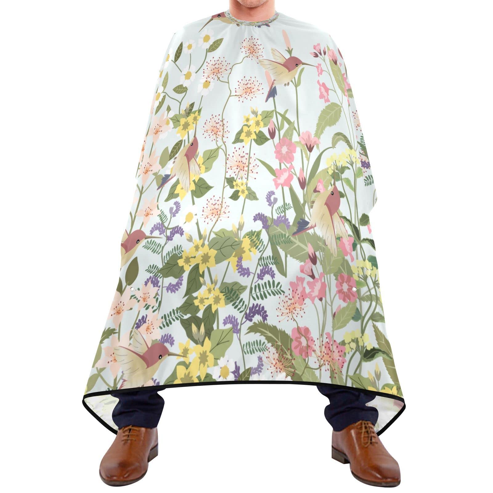Capa De Peluquería 140x168cm, Flores Lindas De Los Colibríes Capas Para Peluqueria Transpirable Personalizada Capa De Barbero Profesional, Para Cortes Y Teñidos, Peinados