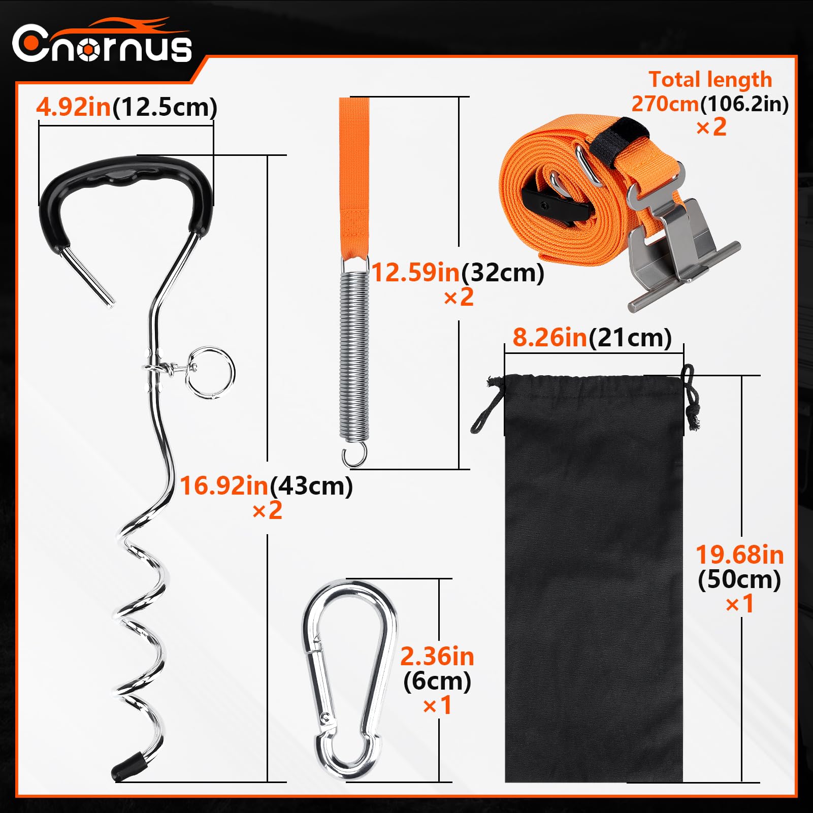 Juego de toldos para Thule Omnistor y Fiamma,Kit de sujeción para toldos, Bandas de tormenta para toldos, protección contra tormentas para toldos, para caravanas, tormentas para toldos