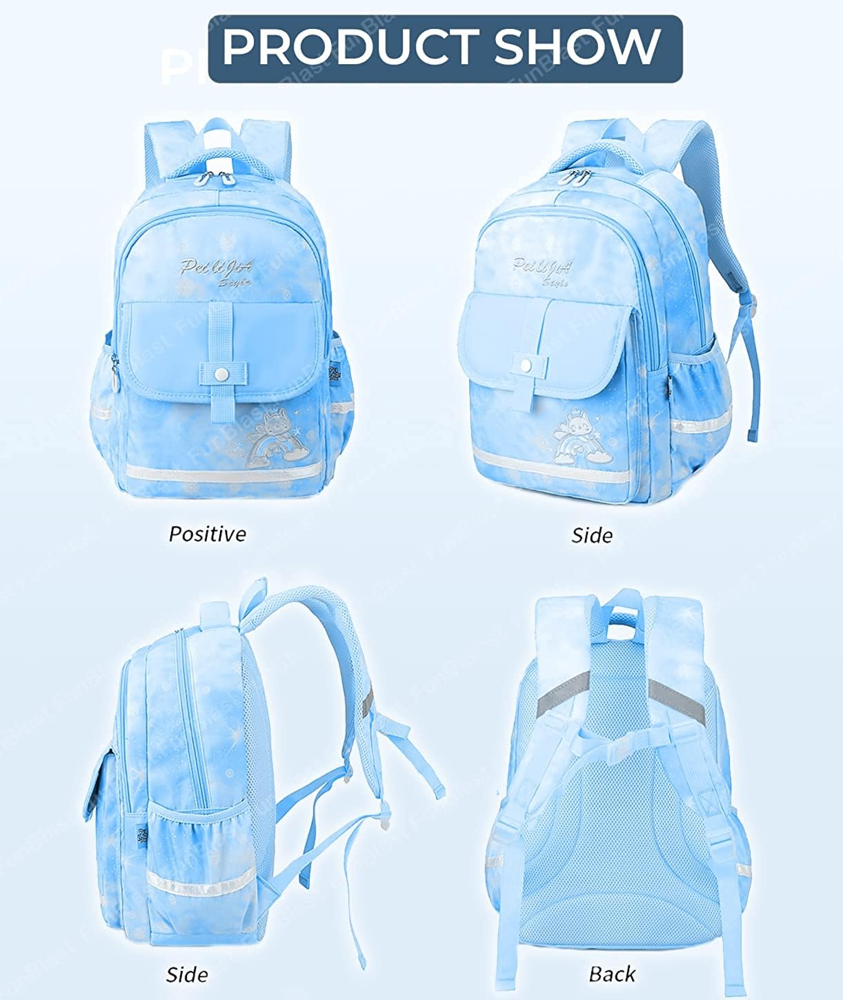 CROPDAK Unicorn Backpack for Children - School Bag for Student, School and College Bags, Lightweight Large Capacity Bag for Boys Girls Kids, Travel Bag, Picnic Bag (42 X 29 X 18 CM) 1