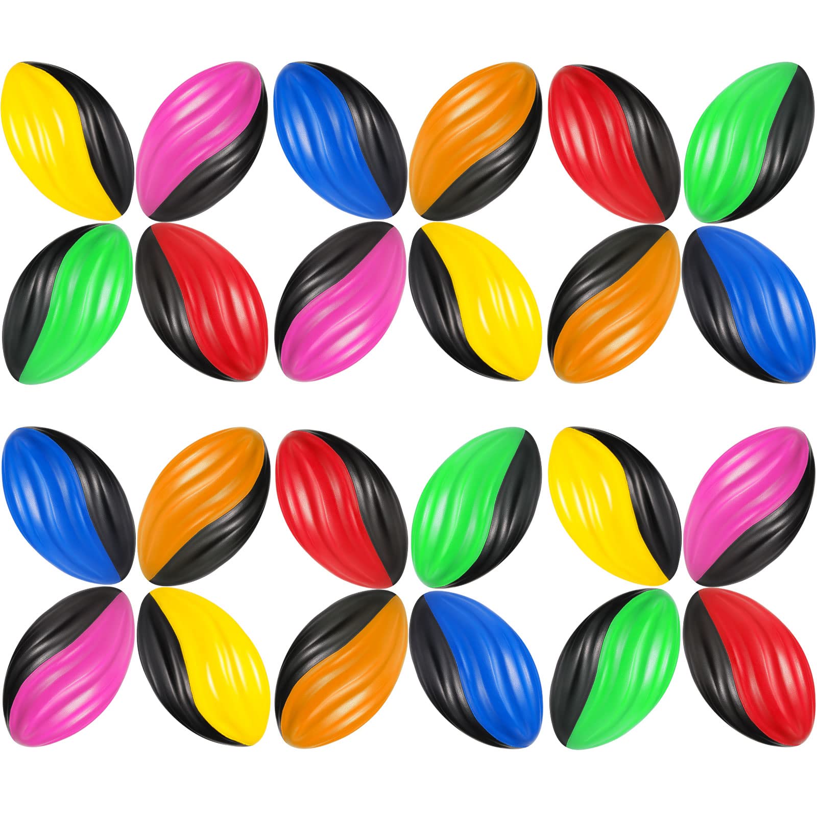 Jerify 24 Pack Foam Footballs 5 inch Bulk Mini Spiral Football Toys Easy Grip Waterproof Small Soft Emulation Foam Footballs for Kids Toddler Indoor Outdoor Play Game Football Party Favors