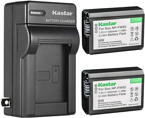 Miniatura 7 de Kastar Paquete de 4 baterías NP-FW50 y cargador de pared CA de repuesto para Sony ILCE-7SM2, Alpha 7S II, 7S II, a7S II, ILCE-QX1, ILCE-QX1L, NEX-3,
