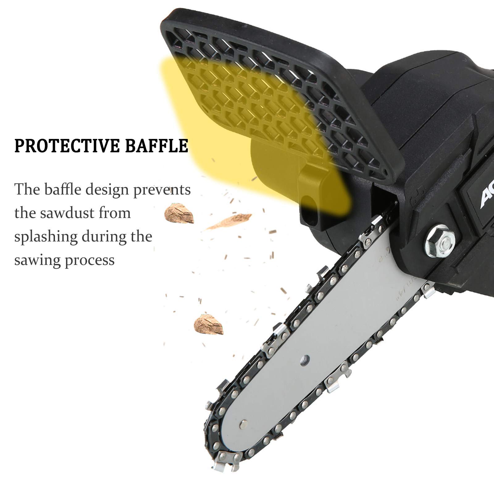 Mini Motosierra, Motosierra Eléctrica Inalámbrica de 4 Pulgadas, Tijeras de Podar Motosierra, para Cortar Ramas Y Madera, con Batería de Litio Recargable,Black