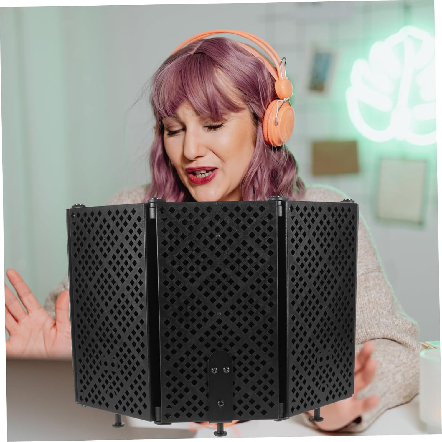 Microphone Shield Soundproof Enclosure Five-door Design for Studio Recording Accessories