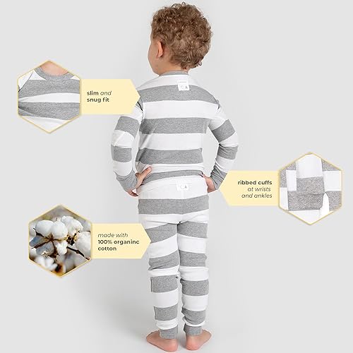 Miniatura 2 de Burt's Bees Baby - Juego de pijama de 2 piezas para bebés y niños incluye camiseta y pantalón, 100% algodón orgánico