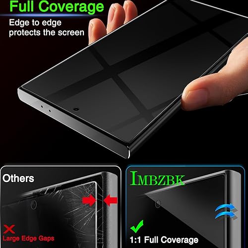 Miniatura 2 de IMBZBK Paquete de 3 protectores de pantalla de privacidad para Samsung Galaxy S24 Ultra de vidrio templado, paquete de 3 protectores de lente de