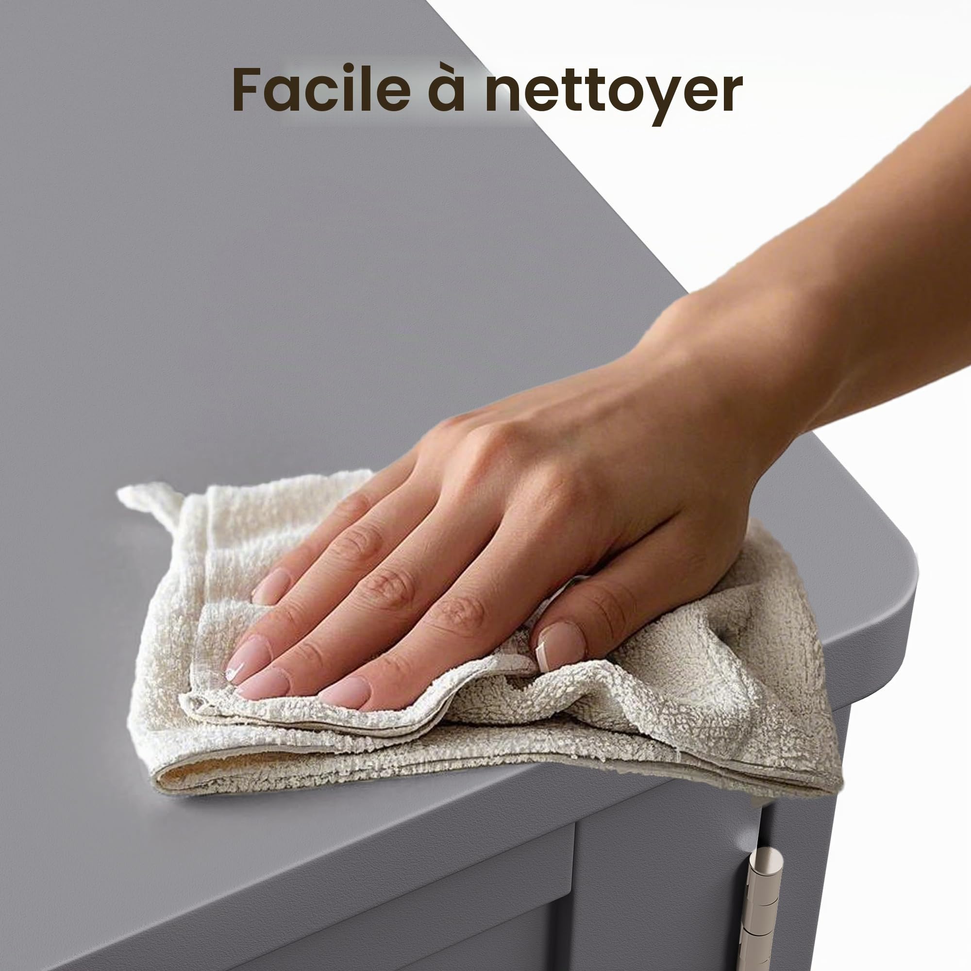 Bealife Meuble sous Lavabo, Meuble de Salle de Bain, Placard Salle de Bain avec 2 Portes, Compartiment Ouvert, Étagère Réglable, 30x90x60 cm, Gris