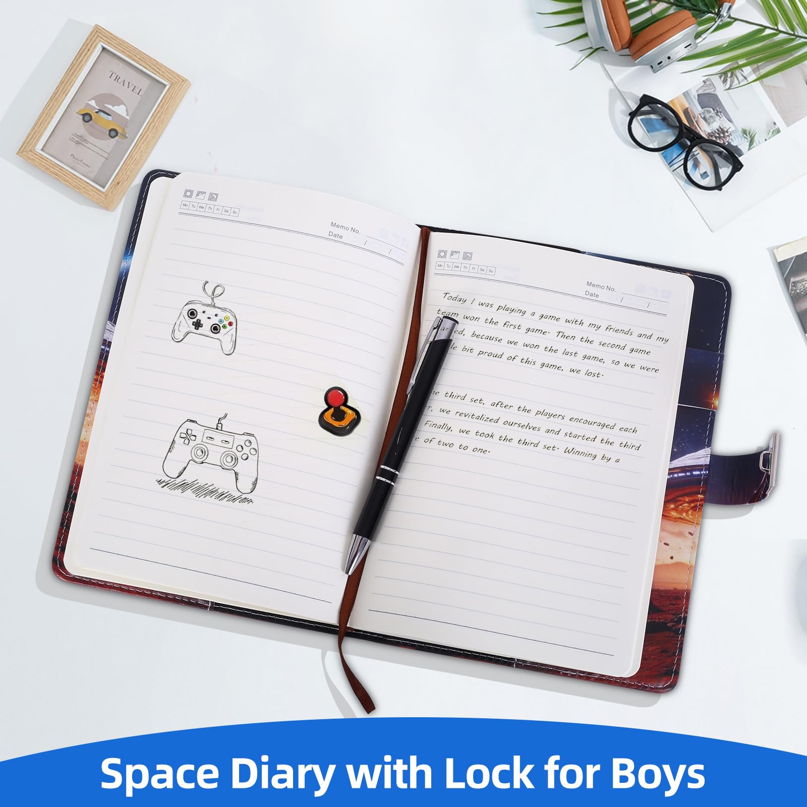 Folxakdis Diario Segreto Bambino Diario con Lucchetto Diario segreto con Codice Ragazzo Fantastici Diari Regalo per Ragazzi 8-16 anni