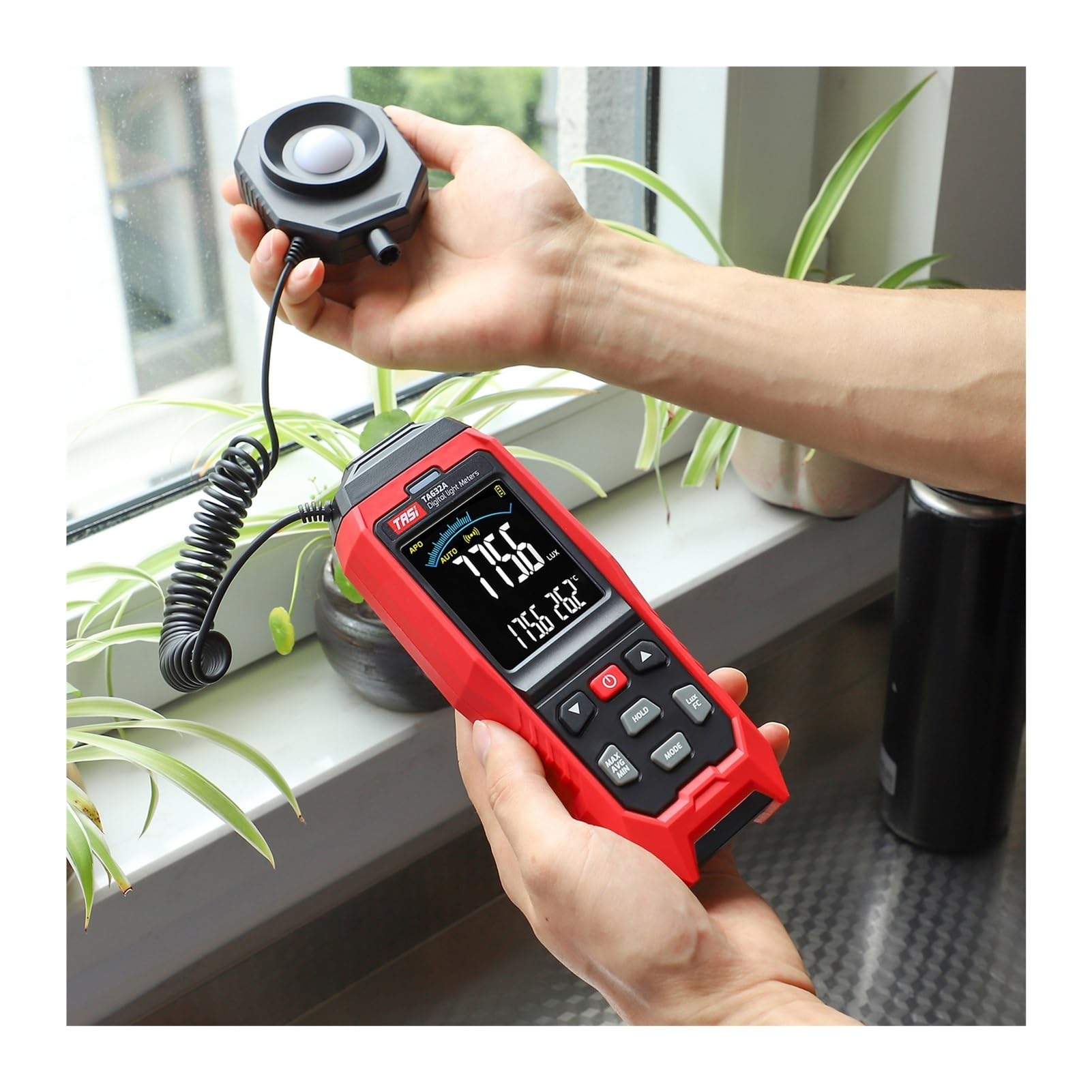 Medidor de luz digital LCD TA632A Medidor de luz digital Iluminómetro de mano Luminómetro Fotómetro Luxómetro Medidor de luz 0-200000 Lux Medidor de índice preciso