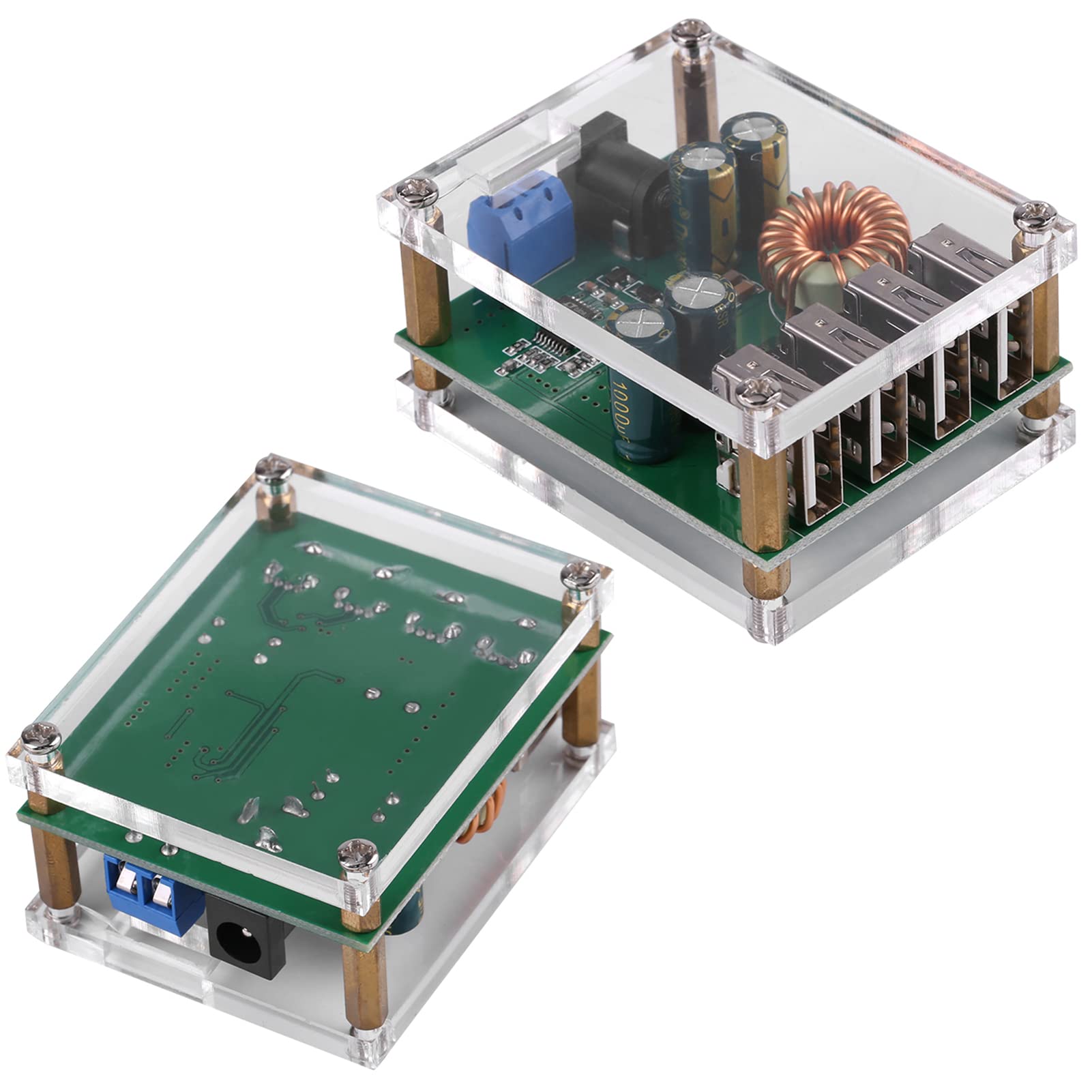 Dc 7 60V do 5V Step Down Step Down moduł Dc Dc 7 60V do 5V 5A 4Usb Wyjście Przetwornica Obniżająca Moc Obudowa Zasilacza