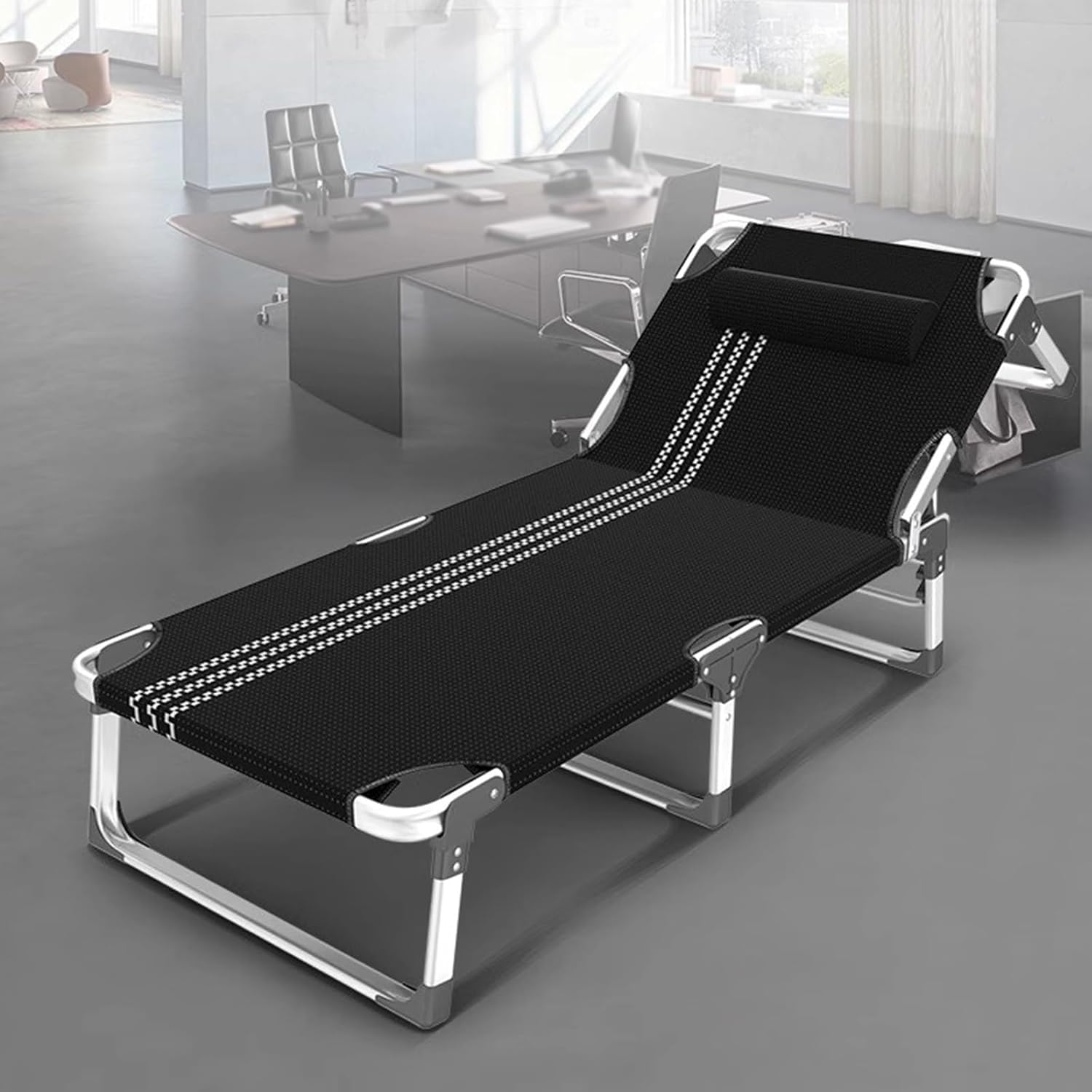 Opvouwbaar bed Campingbedjes voor volwassenen Aluminiumlegering Draagbaar Opvouwbaar slaapwiegje met matras 5-positie Opklapbare stoelbed