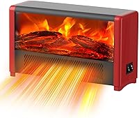 Vista 1 de Small Space Heater with Realistic Flame Effect,600W Portable Mini Electric Desk Heater for Indoor Use,Fast Heating for Office,Bedroom,Study Room