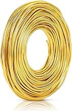 Yoosso Gold 20 m x 3 mm Craft Wire Jewellery Binding Wire Modelling Wire Aluminum Wire for Jewellery Making Crafts