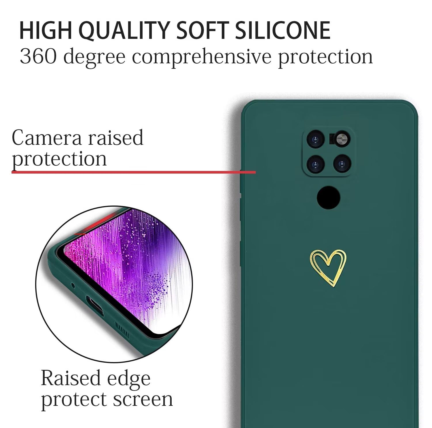 Handyhülle Für Huawei Mate 20 Pro – Silikon, Mit Herz, Stoßfest