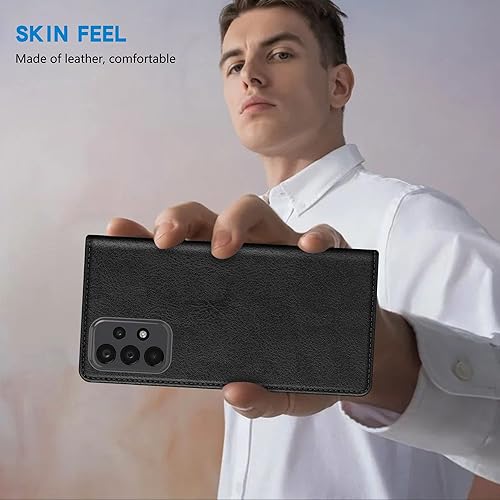 Miniatura 6 de ZZXX Funda tipo cartera para Samsung Galaxy A23 5G4G con bloqueo RFID, soporte de ranura para tarjetas, funda protectora de cuero magnético fuerte