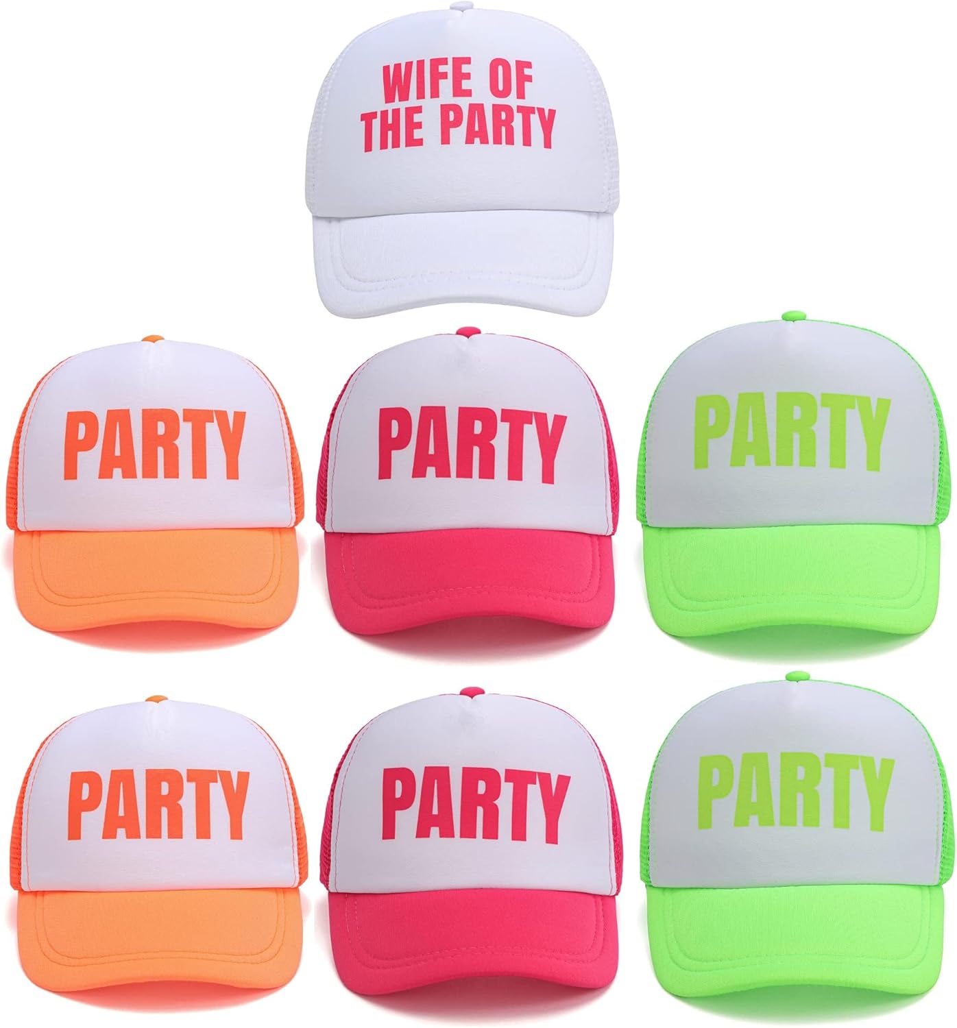 Pop Fizz Designs Bride Hat & Bride Tribe Hats I Bachelorette Party Favors I Bachelorette Trucker Hats Neon