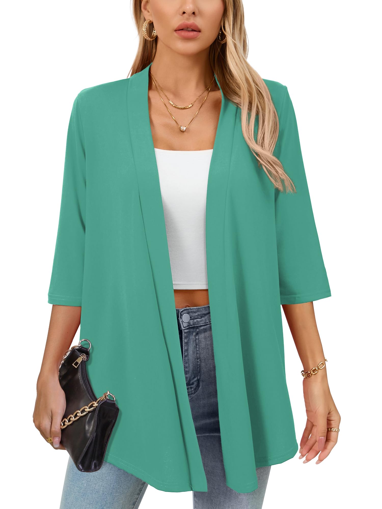 Ylhystrical Women's Lightweight Open Front Cardigans Casual Soft Drape Spring Summer Fall Cardigan S-3XL