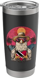 Trinidad And Tobago Flag Eagle Sunset Heart Trinidadian Flag Stainless Steel Insulated Tumbler