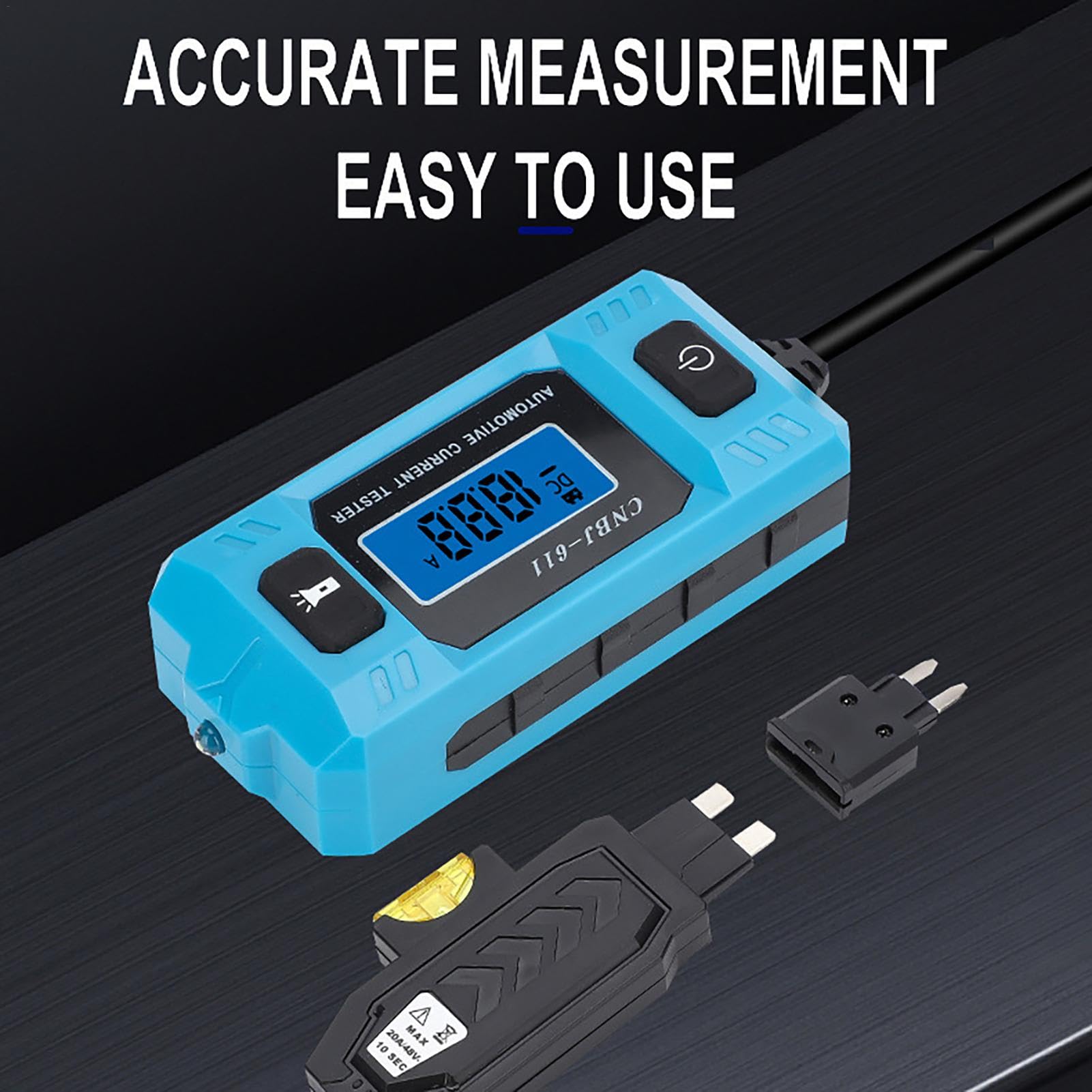 Tester di fusibili auto, tester di fusibili per auto, luce a LED, rivelatore automatico digitale, alta precisione | Strumento elettrico professionale per tester a fili, analisi tester di corrente