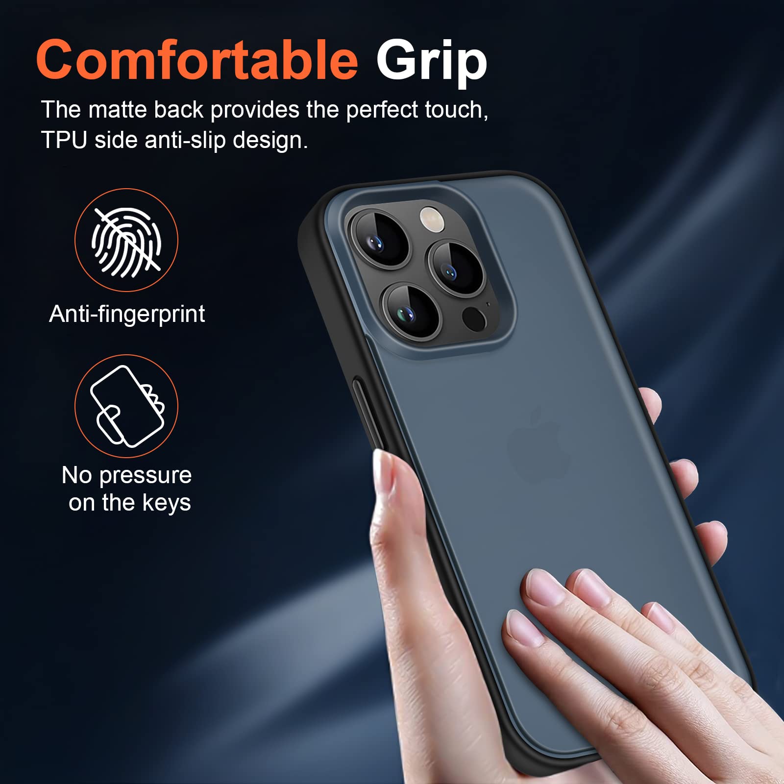 Flyzoo Cover Traslucida Opaca Per IPhone 14 Pro 6,1'' - Anti-impronta, Antiurto, Sottile 1mm Con Bordo In Silicone - Rosso