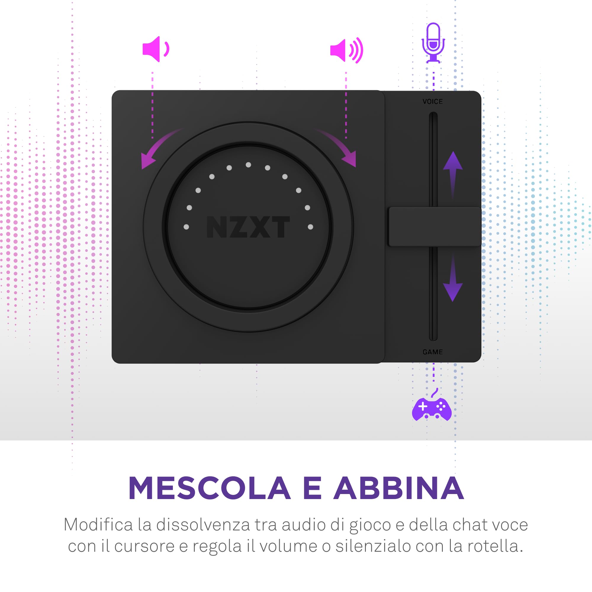 NZXT Relay SwitchMix supporto per cuffie da gioco per PC e mixer audio - AP-USMSM-B1 - Passaggio senza interruzioni tra l'audio delle cuffie e degli altoparlanti - Mixer di qualità da studio - Nero