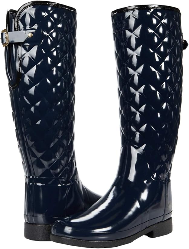 Amazon | [ハンター] リファインド グロス キルテッド トール ネイビー