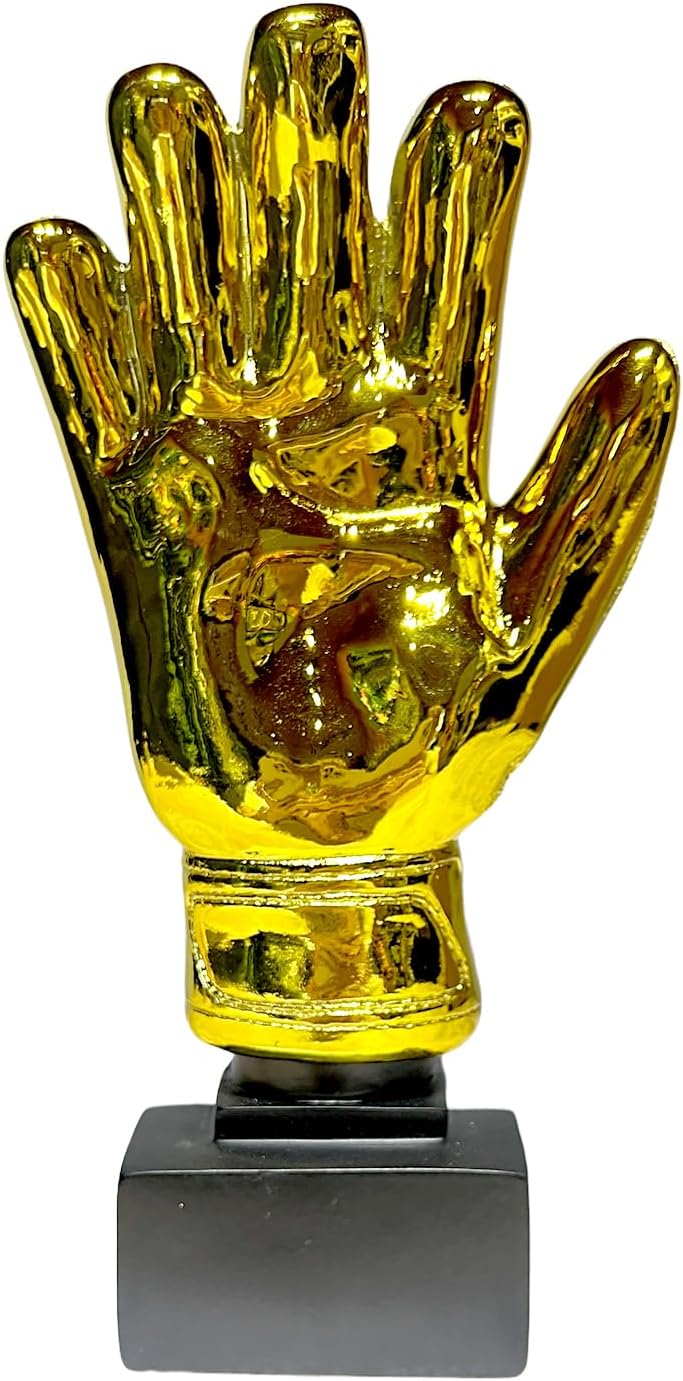 Golden Football Goalkeeper Gloves Trophy Resin Crafts，Gold Plated 3D Statue Soccer Award，School Match Reward Sports League Souvenirs