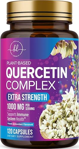Miniatura 10 de Suplemento de quercetina de 1000 mg – Apoyo natural a base de plantas para cambios inmunológicos, celulares, respiratorios y estacionales –