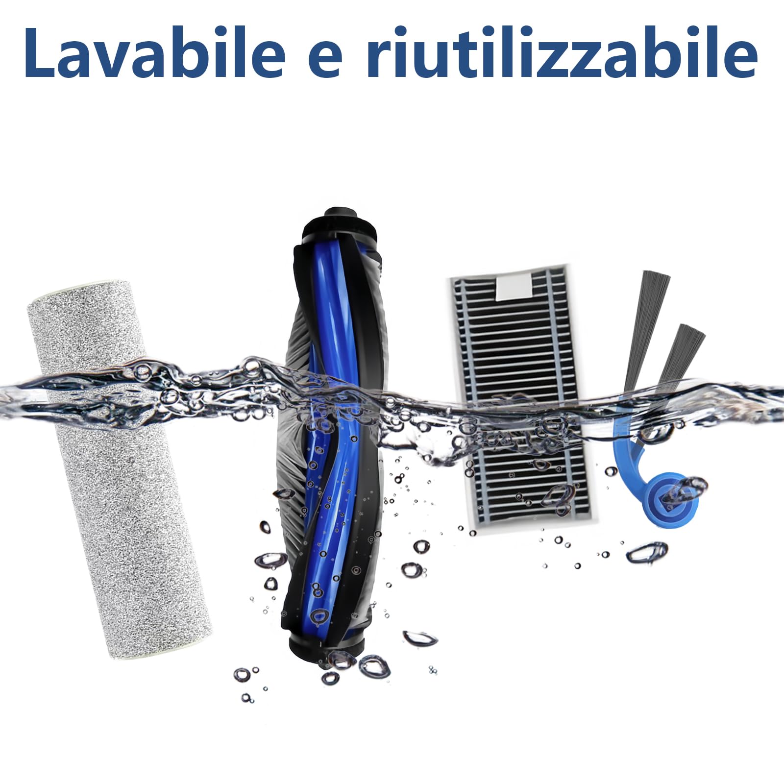 24 pezzi di Accessori per Ecovacs Deebot T80 Omni/T80/X8 Pro Omni/ X8 Omni, 2 Spazzole Principali,2 Rulli di Pulizia Mopp,6 Filtri,6 Sacchi di Polvere,6 Spazzole Laterali,2 Strumenti di Pulizia