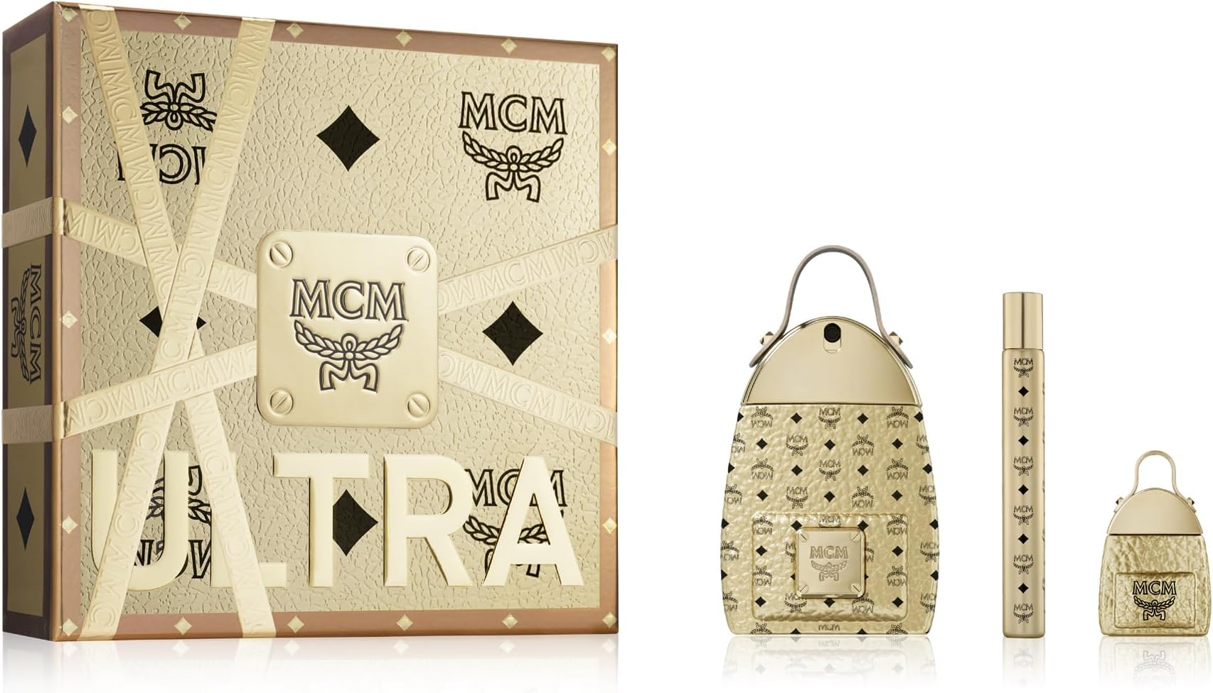 MCM ULTRA Eau de Parfum 3 Piece Gift Set - Perfume Spray 2.5 Fl. Oz., Travel Spray 0.34 Fl. Oz., and Mini Spray 0.23 Fl. Oz