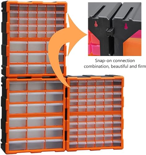 Miniatura 4 de Caja de herramientas de gabinete de almacenamiento de plástico de 60 cajones, piezas de almacenamiento de hardware y gabinete de manualidades,