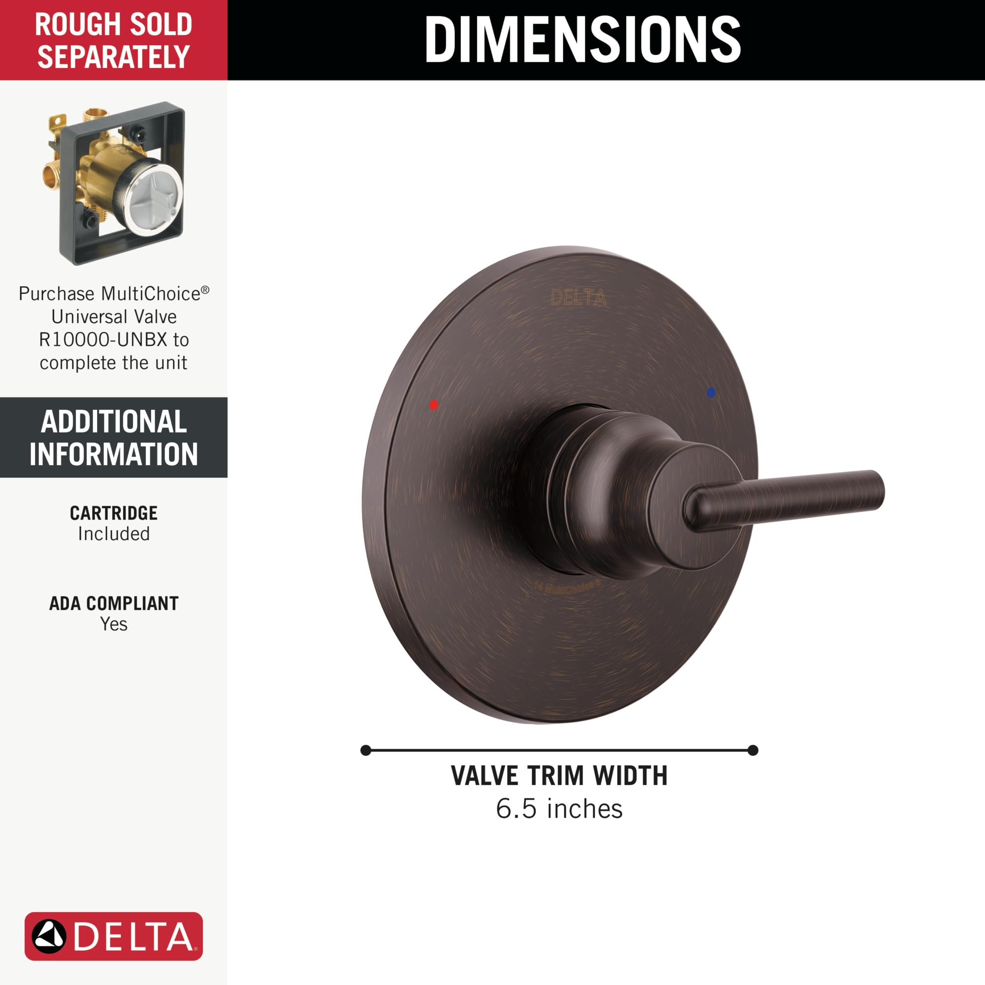 Delta Faucet T14059-RB Trinsic, 14 Series MultiChoice Valve Trim, Venetian Bronze, 5.00 x 6.50 x 5.00 inches - Image 2