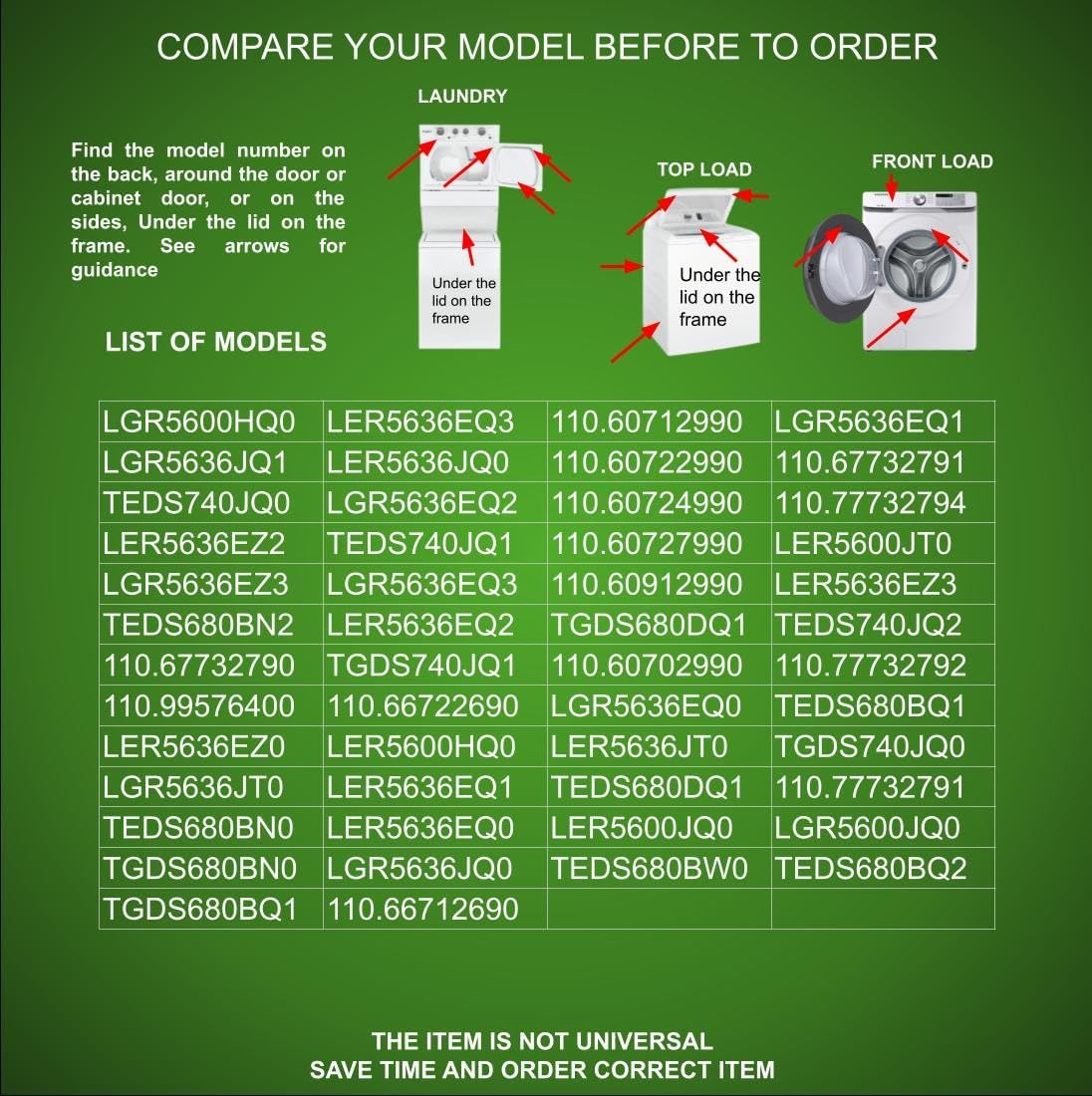 WP3395385 CKD395385X compatible with Whirlpool, Maytag, KitchenAid, Jenn-Air, Amana, Dryer Switch Push-Start fits old number WP3395385, 3395385