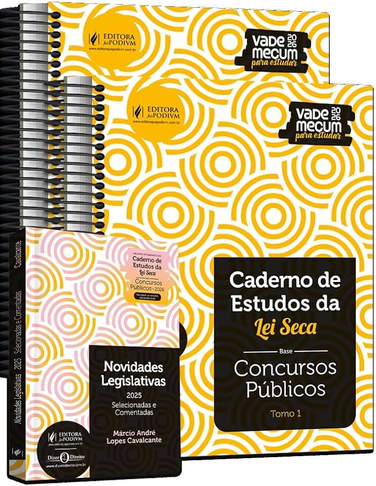 Caderno de Estudos da Lei Seca - Concursos Públicos - Vade Mecum Amarelinho 15ed.2026