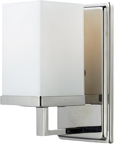 Z-Lite 1901-1V Tidal One Light Vanity Light, marco de metal, acabado cromado y sombra de ópalo mate de material de vidrio disponible en Yaxa Guatemala