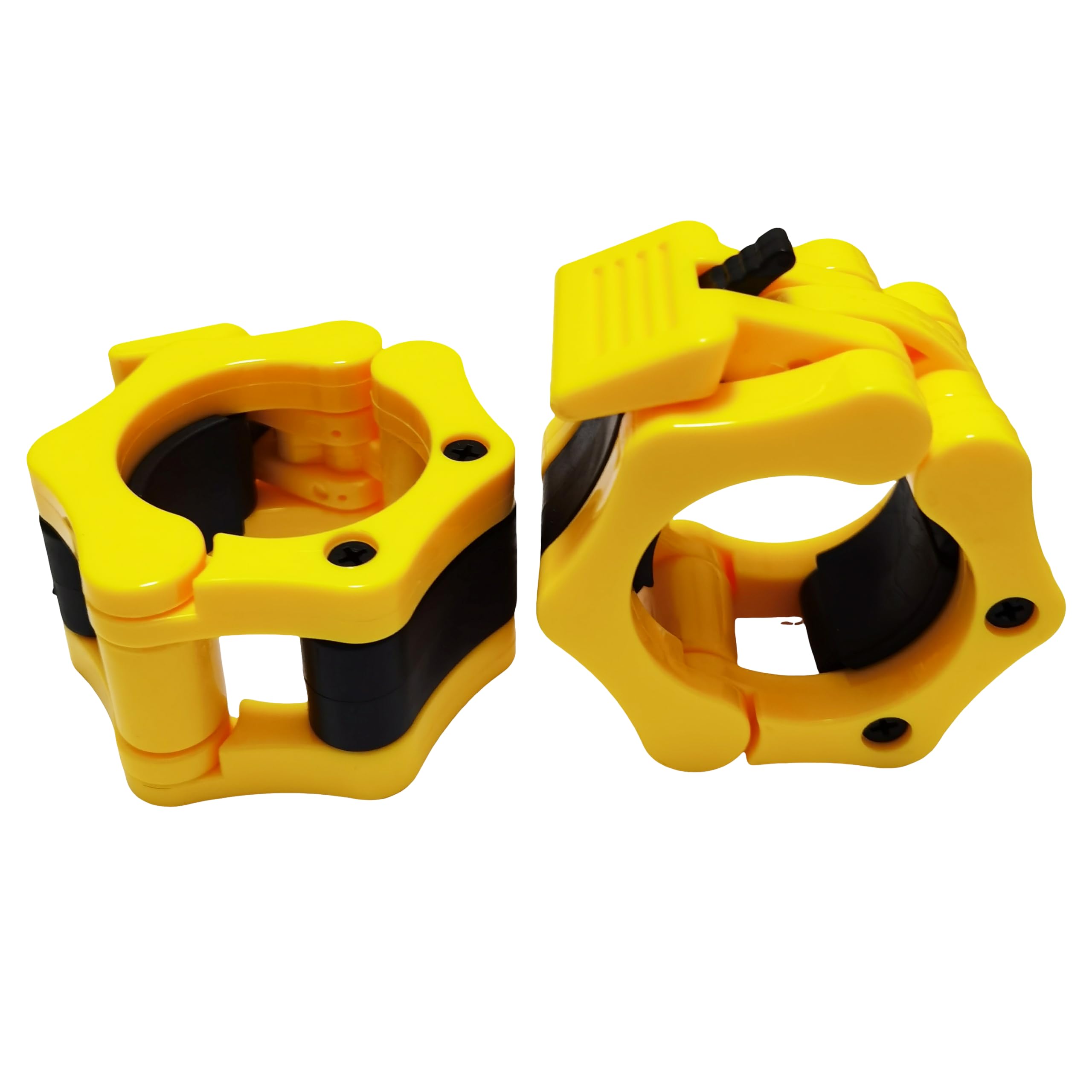 Rivotrance Olympic Barbell Clips, 2 Inch ABS Clamps Locking Collars for Weightlifting, Crossfit, Bench Press & Gym Bars for Weightlifting Fitness Training (Yellow#1)