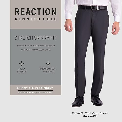 Miniatura 4 de Kenneth Cole REACTION Pantalón de vestir elástico de corte delgado para hombre