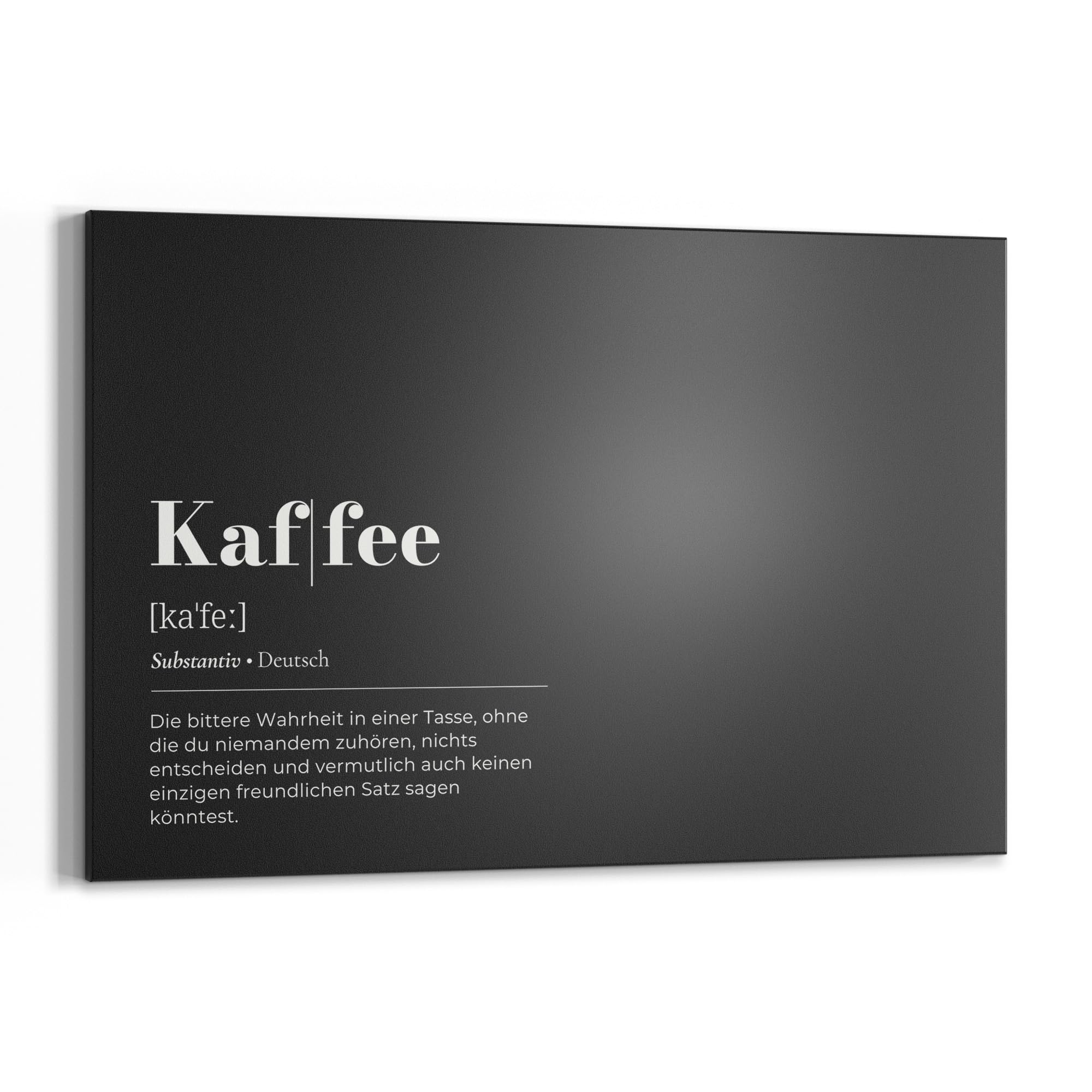 DEQORI Magnetische Kreidetafel mit UV-Druck | Motiv Kaffee - Definition | Design rechteckig 60x40 cm | Kreide Metalltafel beschreibbar – Wanddeko für Küche, Flur, Kinderzimmer & Büro