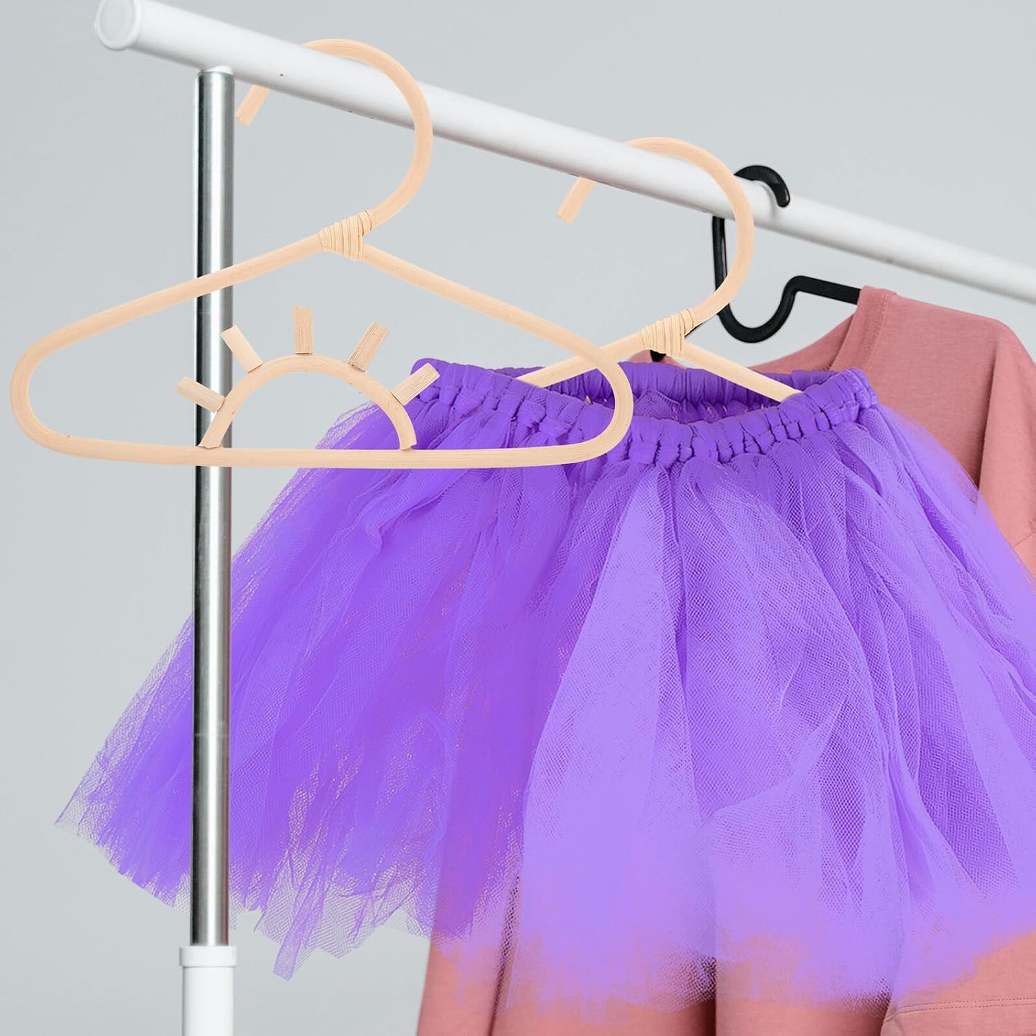 Rattan Children's Clothes Hangers Xmas Small Hangers for Baby Closet