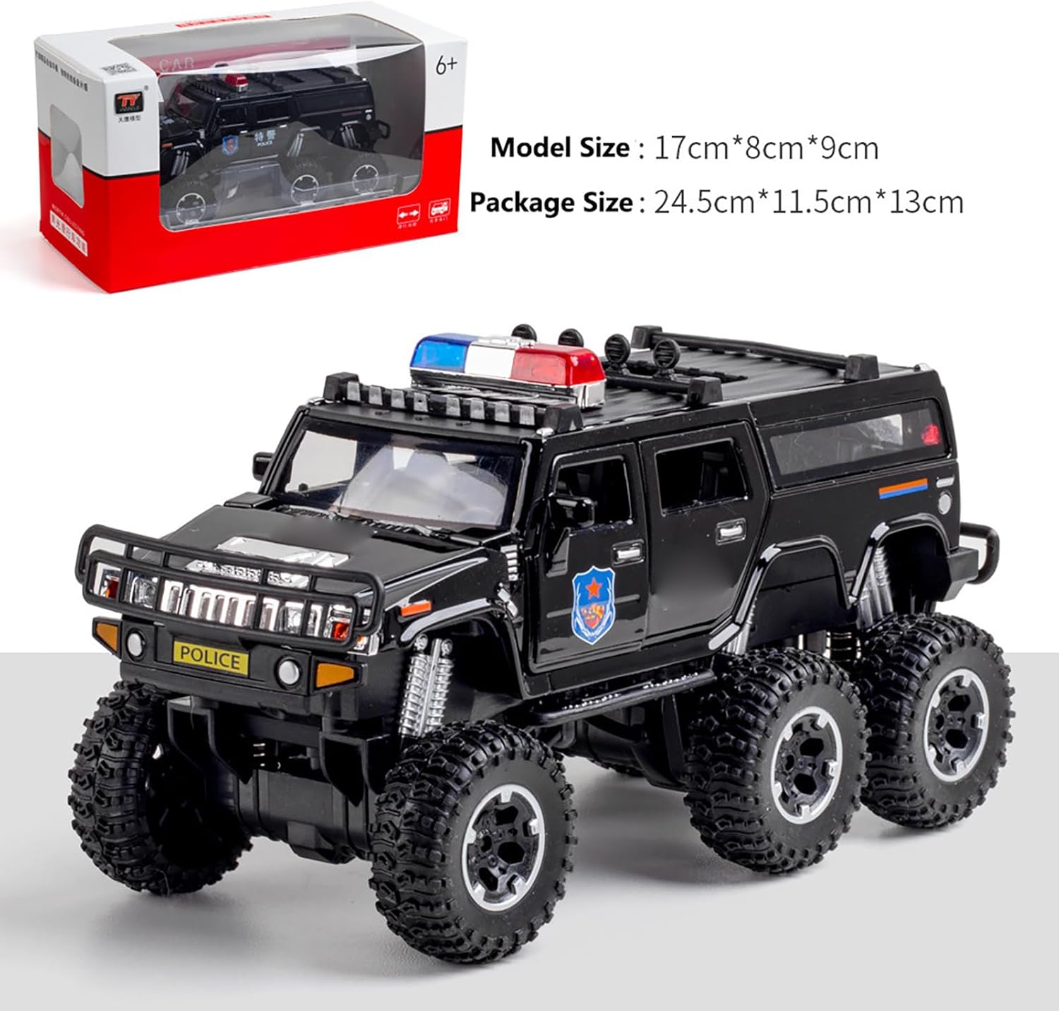 Simulation 1:32 Alloy Model H2 Police Lengthen Car Model Off-Road Vehicles
