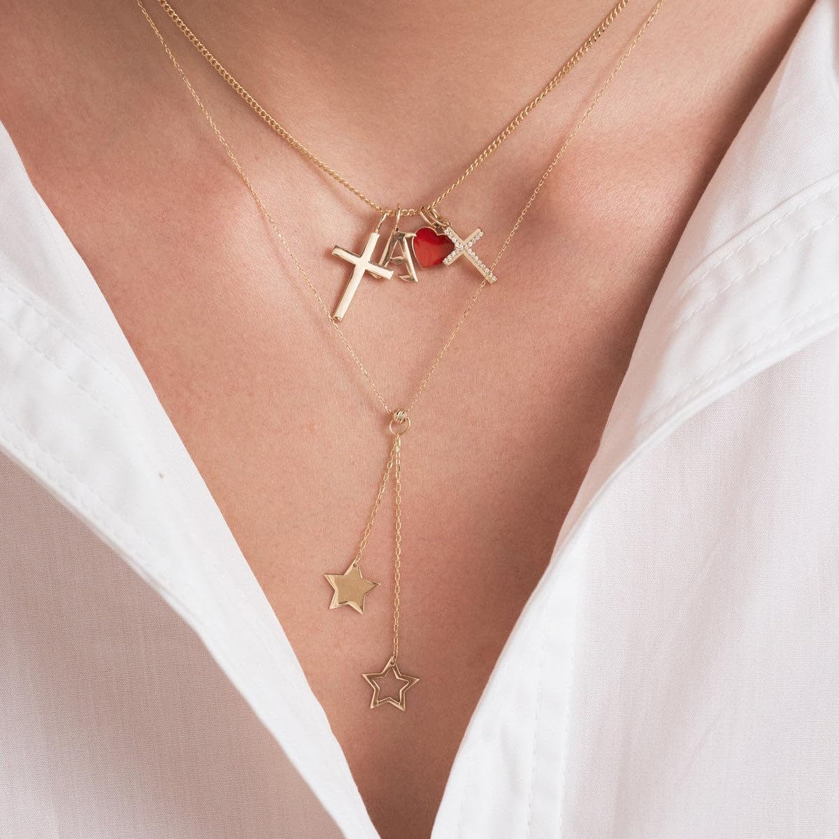Gelin Dainty Cross Charm 10K Solid Gold