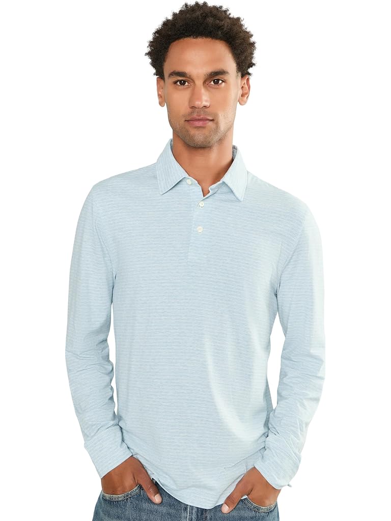 Blue Faherty Long Sleeve Movement Polo