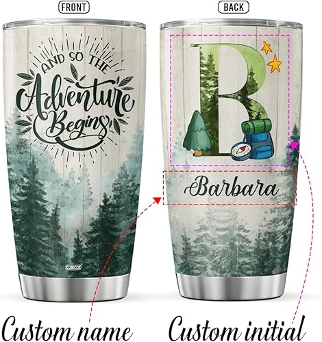 Miniatura 2 de CUBICER Vaso de café personalizado con inicial, taza de viaje con tapa, regalos de cumpleaños para mujeres, hombres, adultos, adolescentes, amigos,
