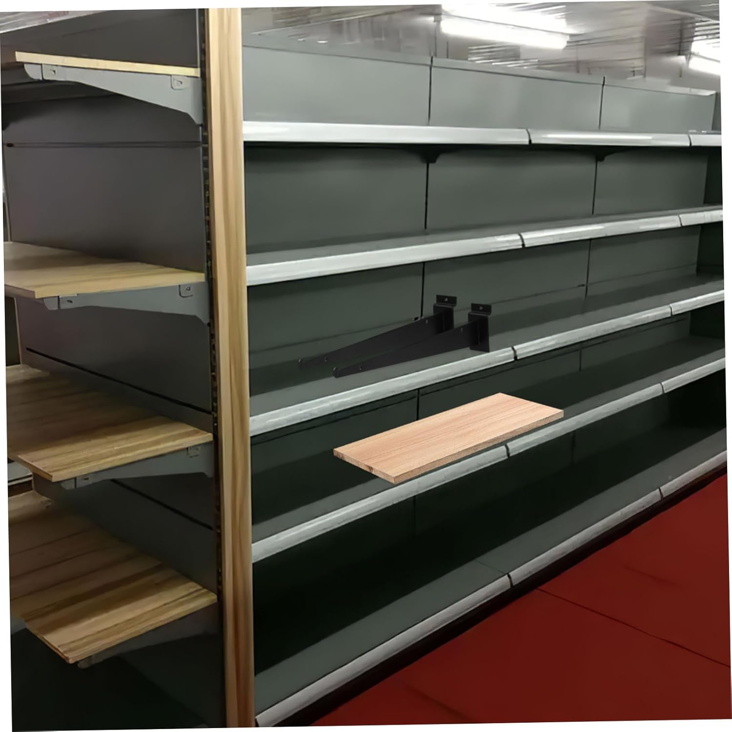 6pcs Decorative Wall Mount Brackets Iron Shelf Brackets for Slatwall Home Garage Shelving and Display Systems