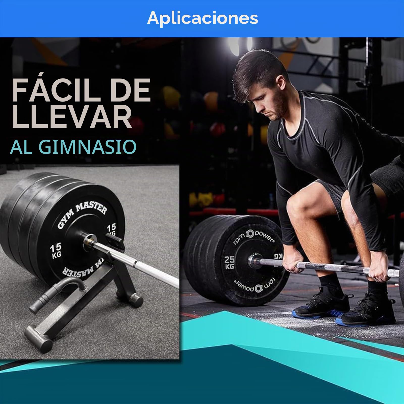 Levantador de pesas con mango antideslizante, perfecta descarga y cambio de placas de peso, para peso muerto, levantamiento de potencia, entrenamiento de fuerza para el gimnasio en casa