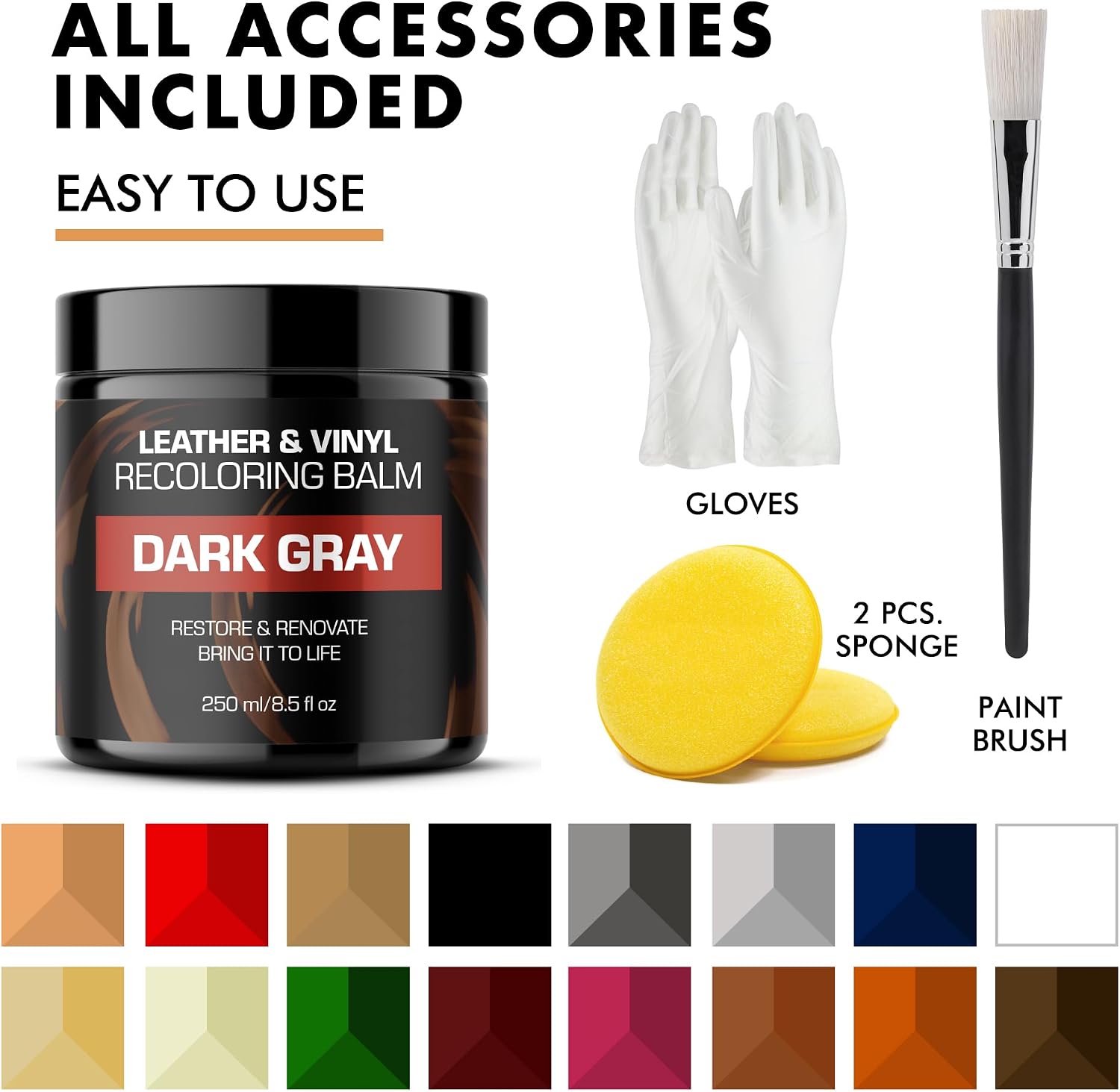 Leather Recoloring Balm, Color Restorer, Scratch Remover, Couch Paint and Repair, Leather Balm for Couches thumbnail
