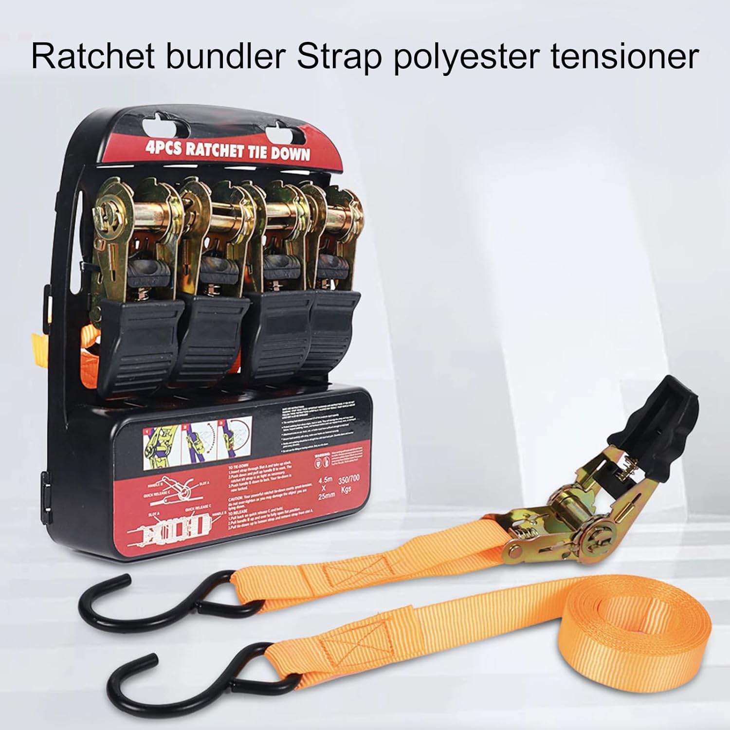 Heavy Duty Ratchets Straps Suitable for Secure Cargo Fastening and Easy Operations Camping Gear Outdoor Home Application