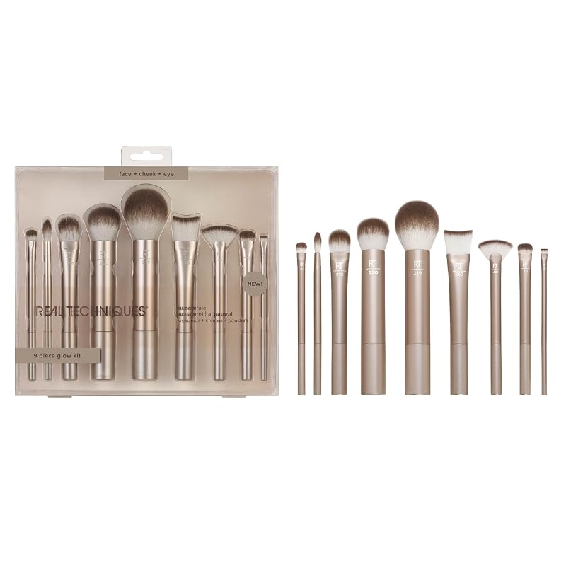 Real Techniques Au Naturale Kit com 9 Pincéis de Maquiagem