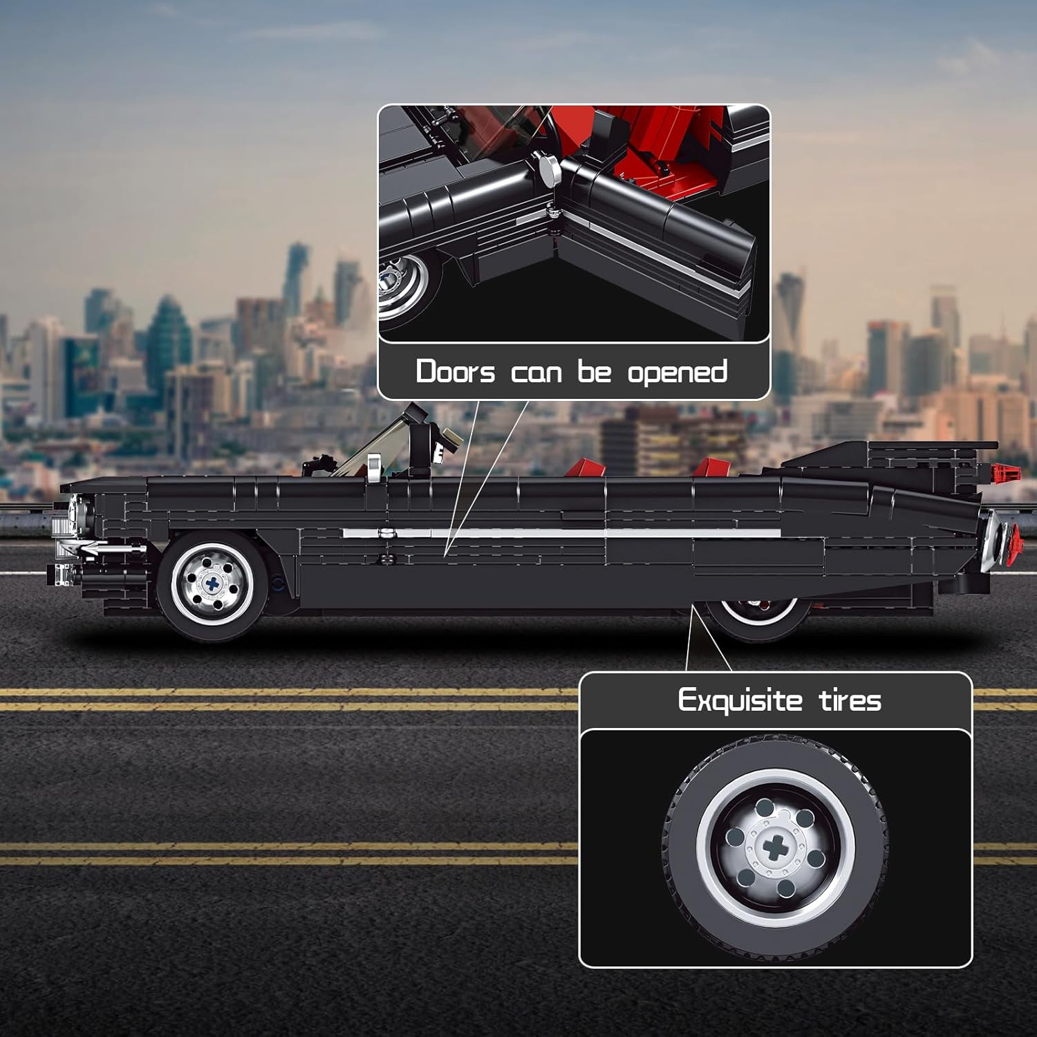 Mould King Sports Car Building Block Kits, MOC Classic Car Model Kit Supercar Racing Model Building Sets, Authentically Detailed Build and Display Model for Home or Office Décor (1245+ Pieces)